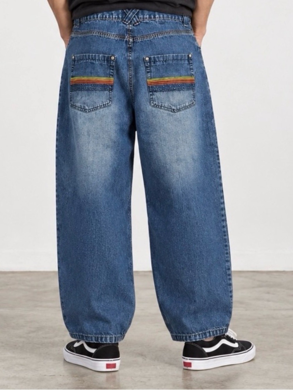 Vintage Y2K Southpole Baggy Skate Jeans Rainbow Pockets Blue Denim